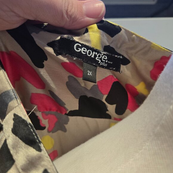 George Plus Abstract Print Ruffle Blouse | Size 2X - Picture 3 of 3